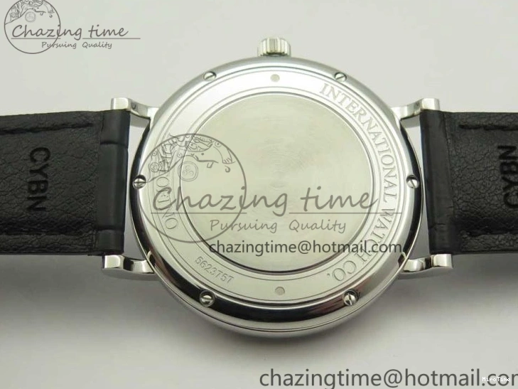 MIROTIME 0306 Supportive Portofino Automatic SS AF 1:1 Best Edition White Dial on Black Croco Leather Strap A 7184